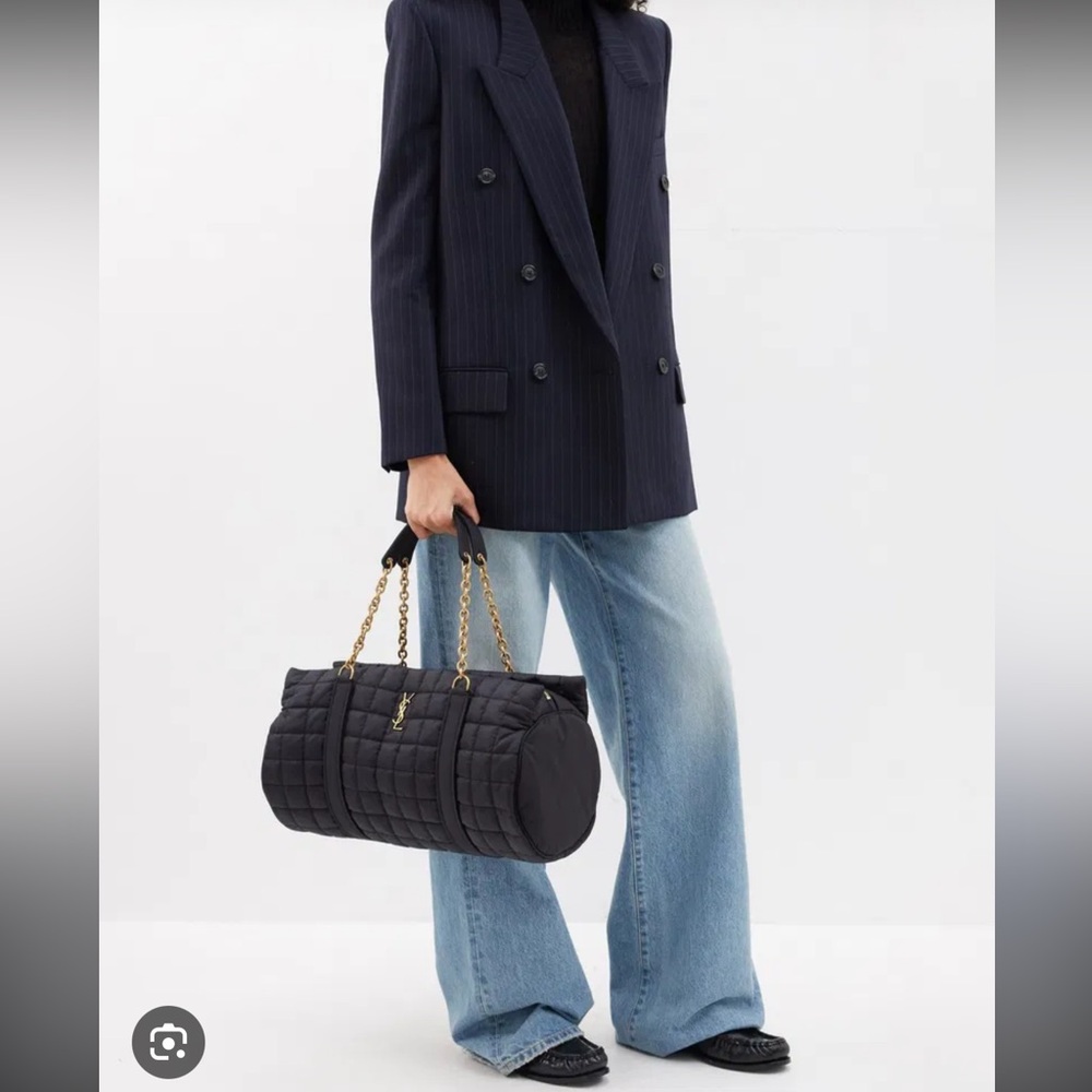 Saint Laurent Quilted White and Gold Shoulder Bag with YSL Logo - Picture 10 of 10